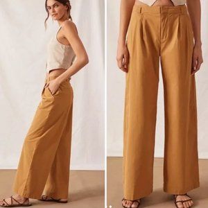 Anthropologie NWT / Honey Tan Wide Leg Trouser Pants